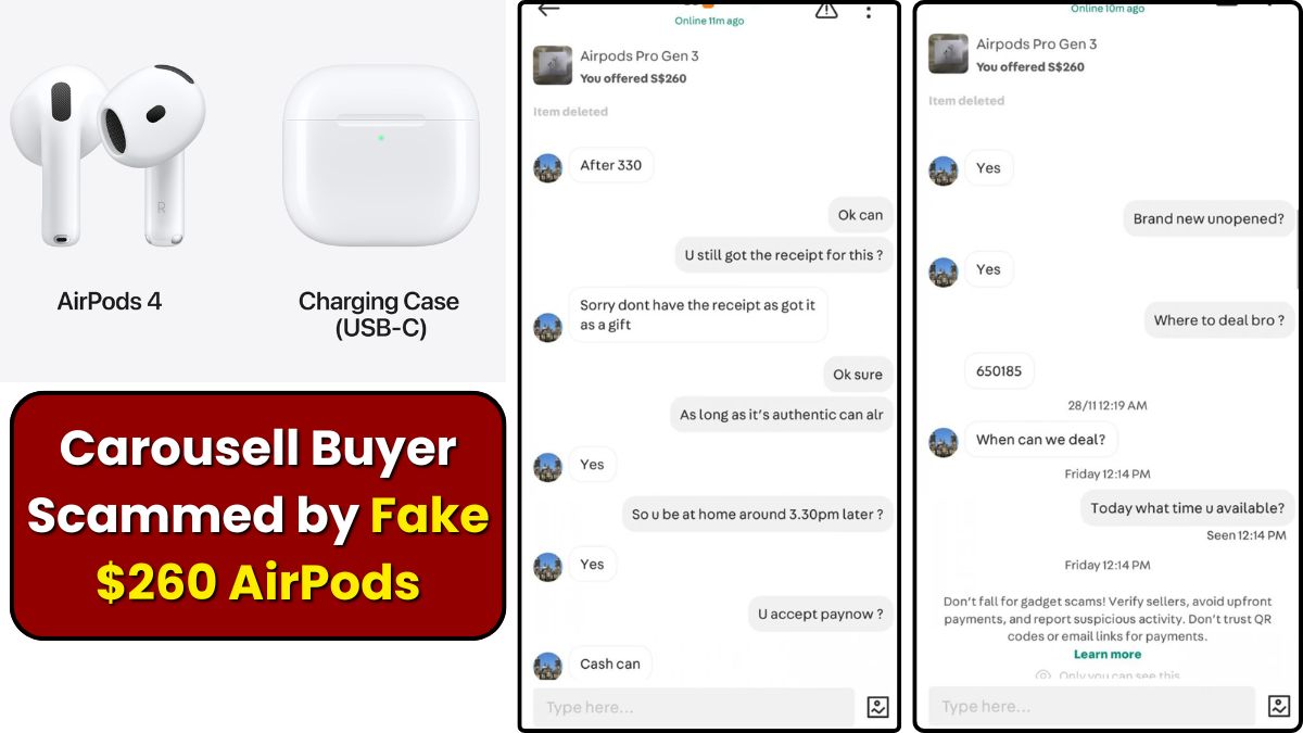 Carousell Buyer Scammed by Fake $260 AirPods
